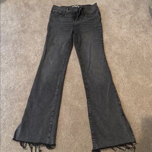 Madewell Gray Denim Jeans with split hem